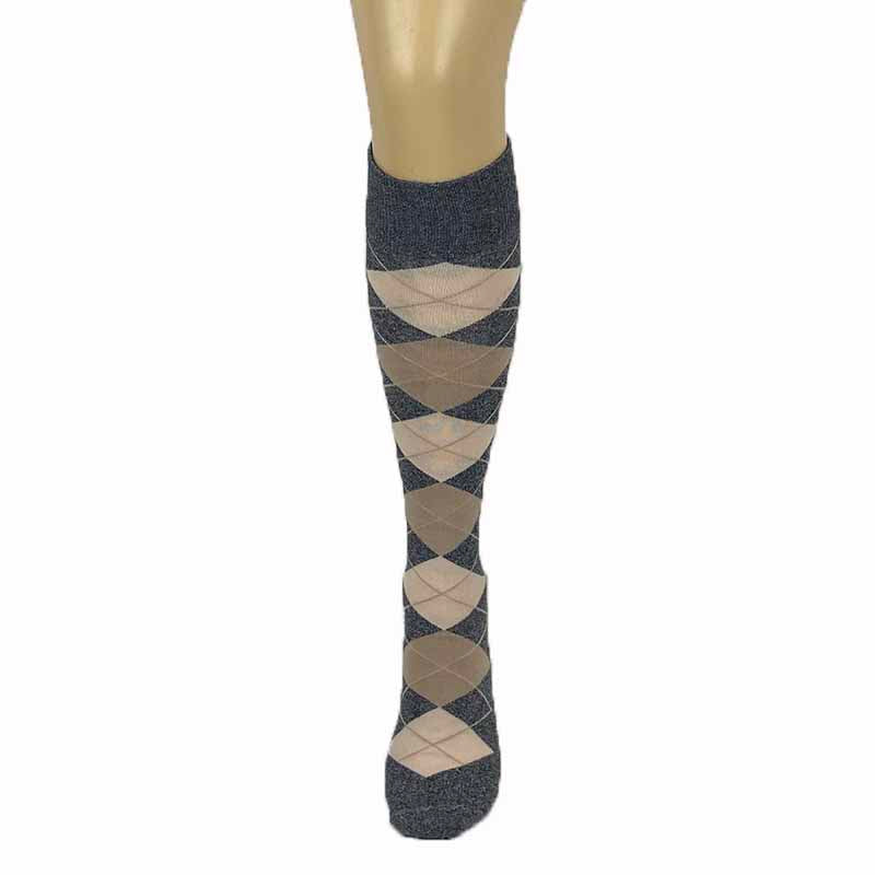 Milena Cotton Blend Argyle Knee High Socks