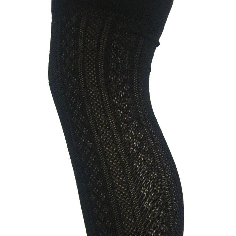 Load image into Gallery viewer, Cotton Blend Knit Contrast Pattern Over The Knee Socks - Leggsbeautiful
