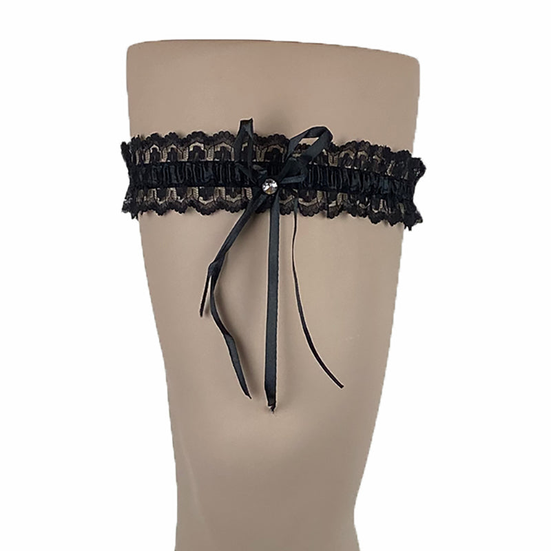 Plus Size Stretch Lace Garter With Diamante