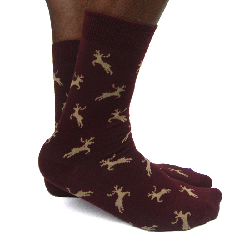 Men's Cotton Blend Stag Reindeer Ankle Socks - Leggsbeautiful