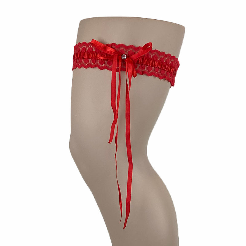 Plus Size Stretch Lace Garter With Diamante