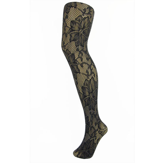 Bold Floral Pattern Soft Stretch Fishnet Tights - Leggsbeautiful