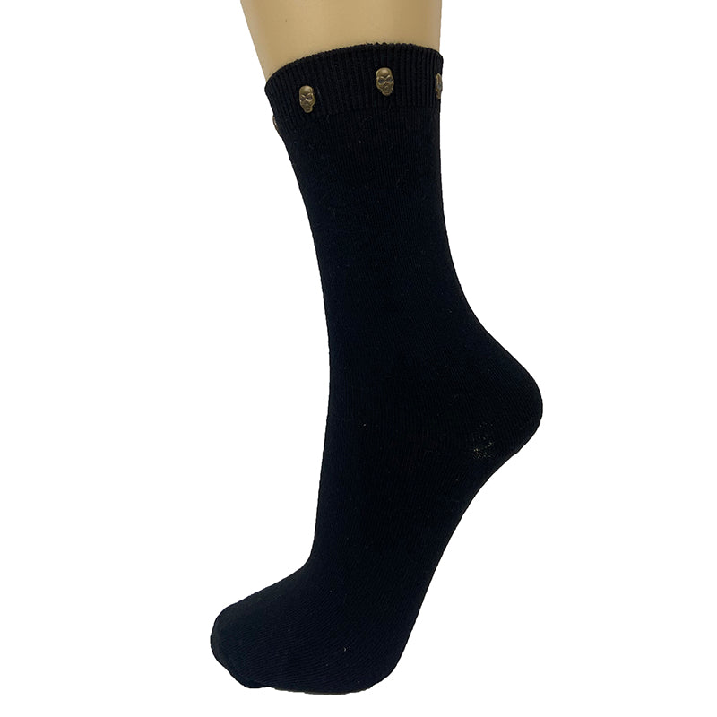 Pamela Mann Skull Stud Ankle Socks