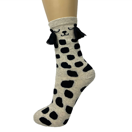 NOQ by Knittex Ankle Socks With Dog Face & Tassel Ears