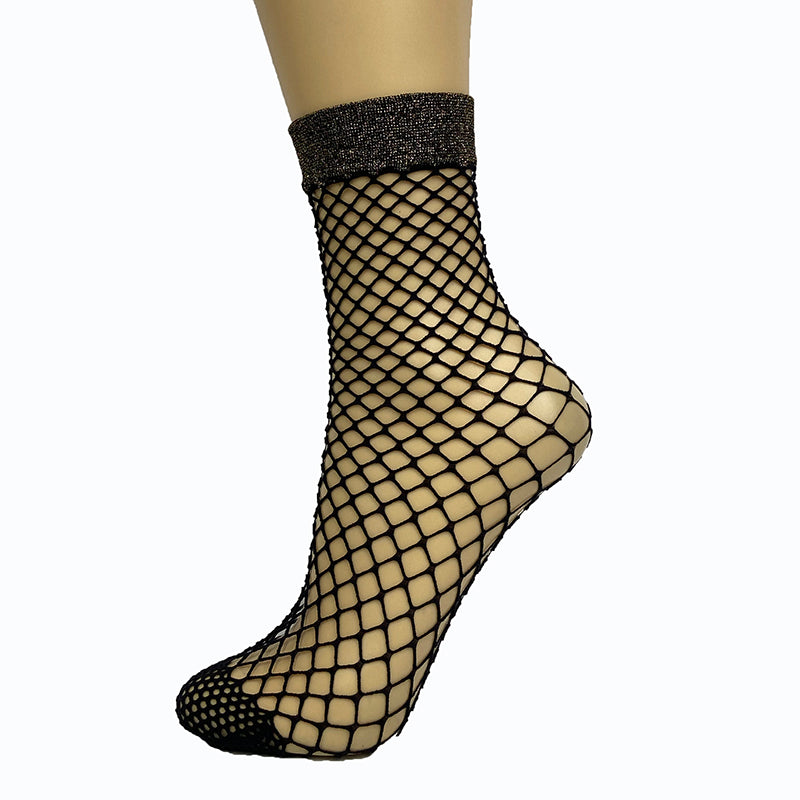 
                      
                        Veneziana Lurex Top Oversized Fishnet Ankle Socks
                      
                    