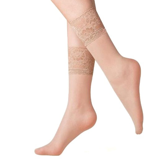 Gabriella Kala Sheer Lace Top Ankle Socks - Leggsbeautiful