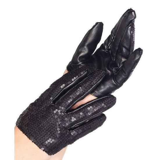 Leg Avenue Faux Leather Sequin Cropped Driving Gloves Goth - Leggsbeautiful