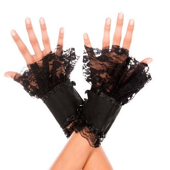 Music Legs Fingerless Lace Net Gauntlet Cuffs - Leggsbeautiful