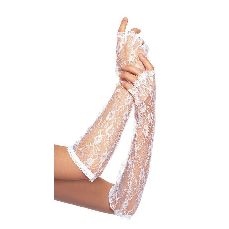 Leg Avenue Lace Elbow Length Fingerless Lace Gloves - Leggsbeautiful