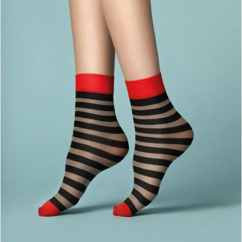 Fiore Mezzo Contrast Striped Nylon Ankle Socks