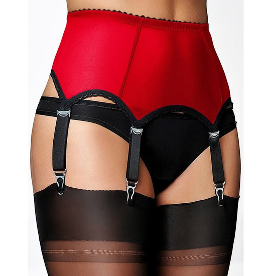 Nylon Dreams 6 Strap Power Mesh Suspender Belt - Leggsbeautiful