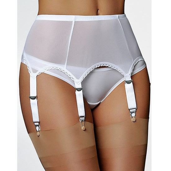 Nylon Dreams 6 Strap Power Mesh Suspender Belt - Leggsbeautiful