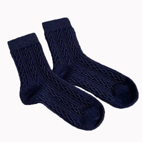 Thick Cable Knit Ankle Socks