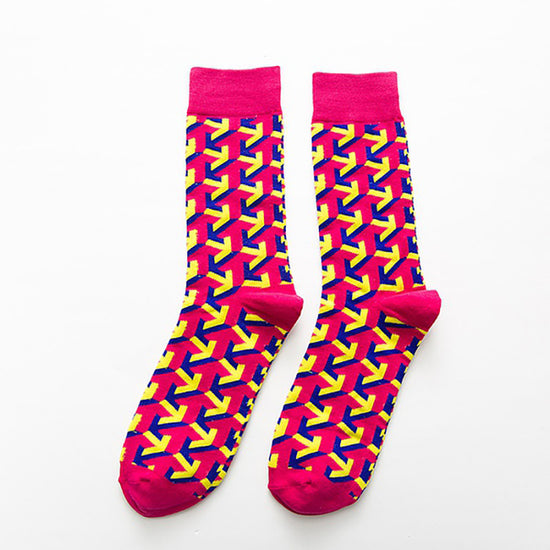 Men's Cotton Blend Arrow Print Crew Socks