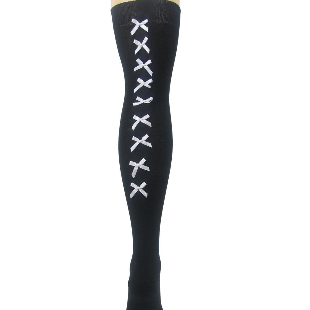 
                      
                        Nine Bow Cotton Blend Over The Knee Socks - Leggsbeautiful
                      
                    