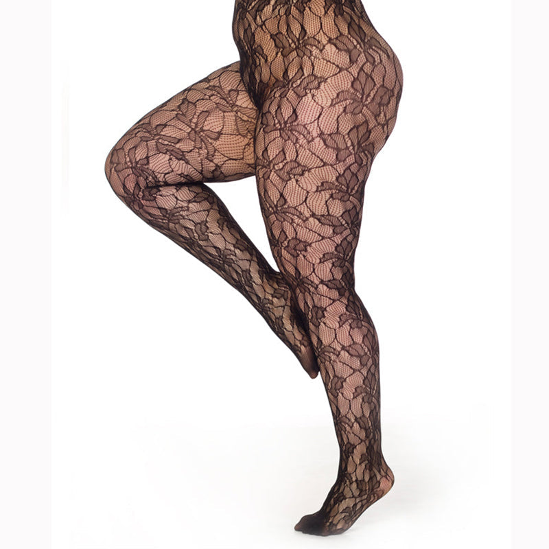 Pamela Mann Plus Size Orchid Leaf Net Tights