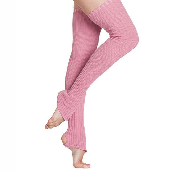 Knitted Soft Acrylic Ribbed Thigh High Stirrup Leg Warmers - Leggsbeautiful