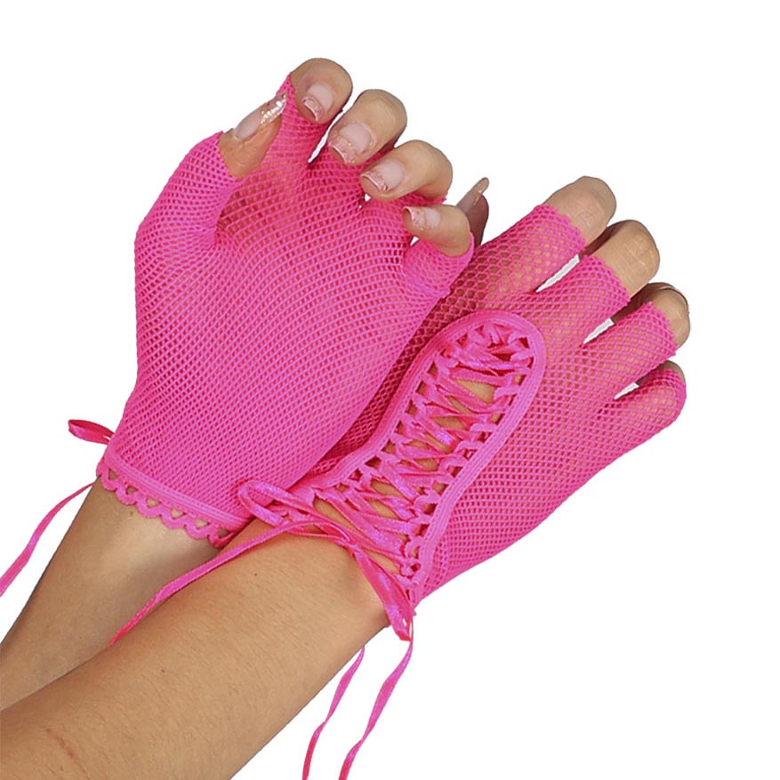 
                      
                        Classified Fingerless Fishnet Gloves With Lace Up Detail
                      
                    