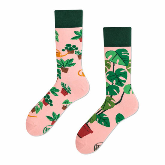 Load image into Gallery viewer, Many Mornings Cotton MisMatch Plant Lover Unisex Socks
