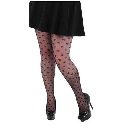 Pamela Mann Plus Size Sheer Bow Tights - Leggsbeautiful