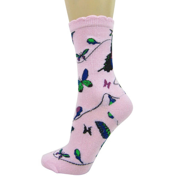 Cotton Blend Butterfly Ankle Socks - Leggsbeautiful