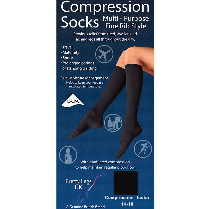 Pretty Legs Fine Ribbed Compression Socks - Leggsbeautiful