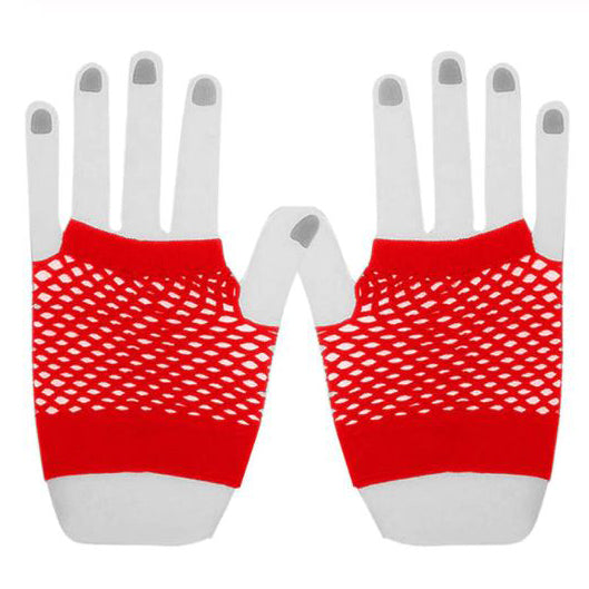 Silky Wrist Length Neon Stretch Fishnet Gloves - Leggsbeautiful