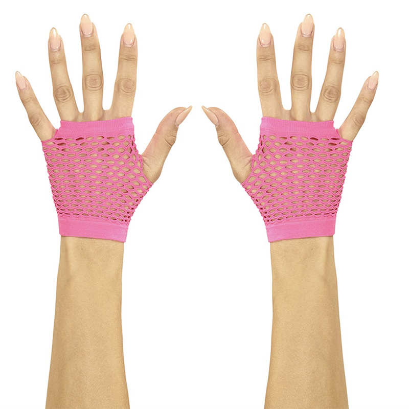Load image into Gallery viewer, Silky Wrist Length Neon Stretch Fishnet Gloves
