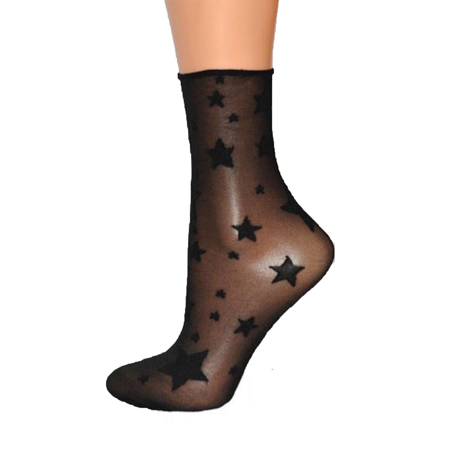 Veneziana Sheer Nylon Star Print Ankle Socks
