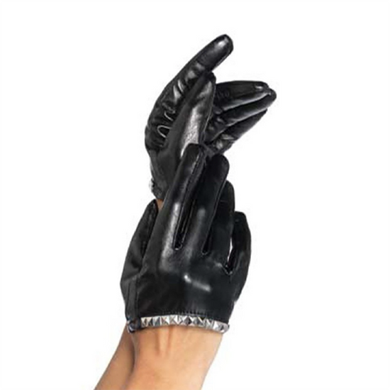 Load image into Gallery viewer, Leg Avenue Faux Leather Cropped Gloves With Studs
