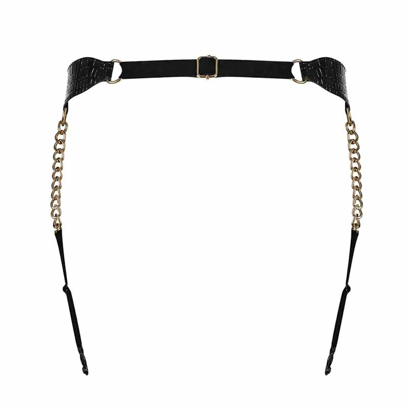Obsessive Plus Size PU Chain Suspender Belt
