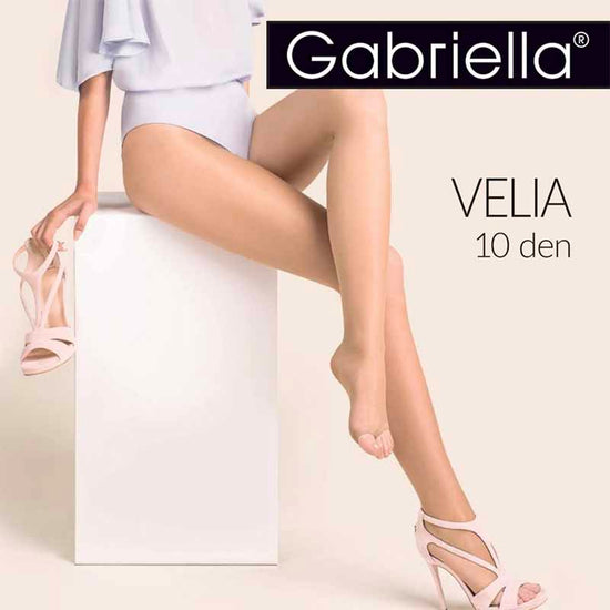 Gabriella Velia 10 Denier Sheer Open Toe Tights