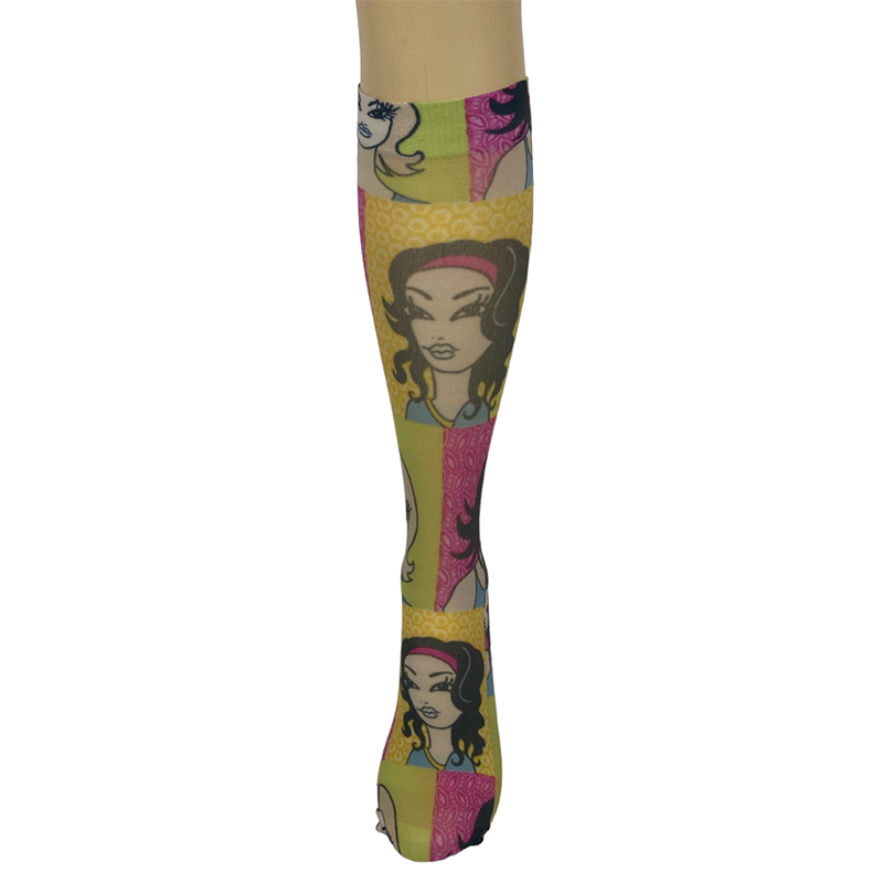 
                      
                        Nylon Cartoon Printed Knee High Socks
                      
                    