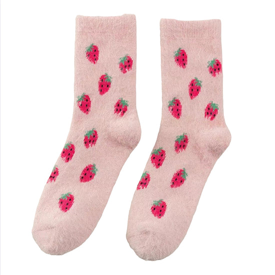 Soft Cosy Acrylic Fruit Printed Bed Socks