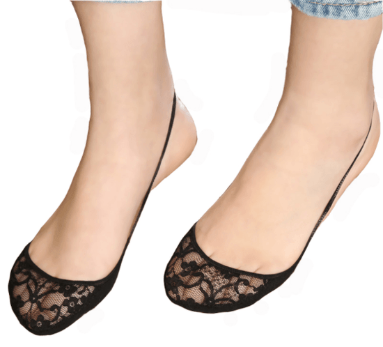 Lace Sling Back Toe Cover Footsies - Leggsbeautiful