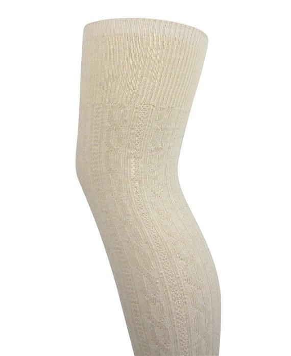 Soft Wool Blend Cable Knit Over The Knee Boot Socks - Leggsbeautiful