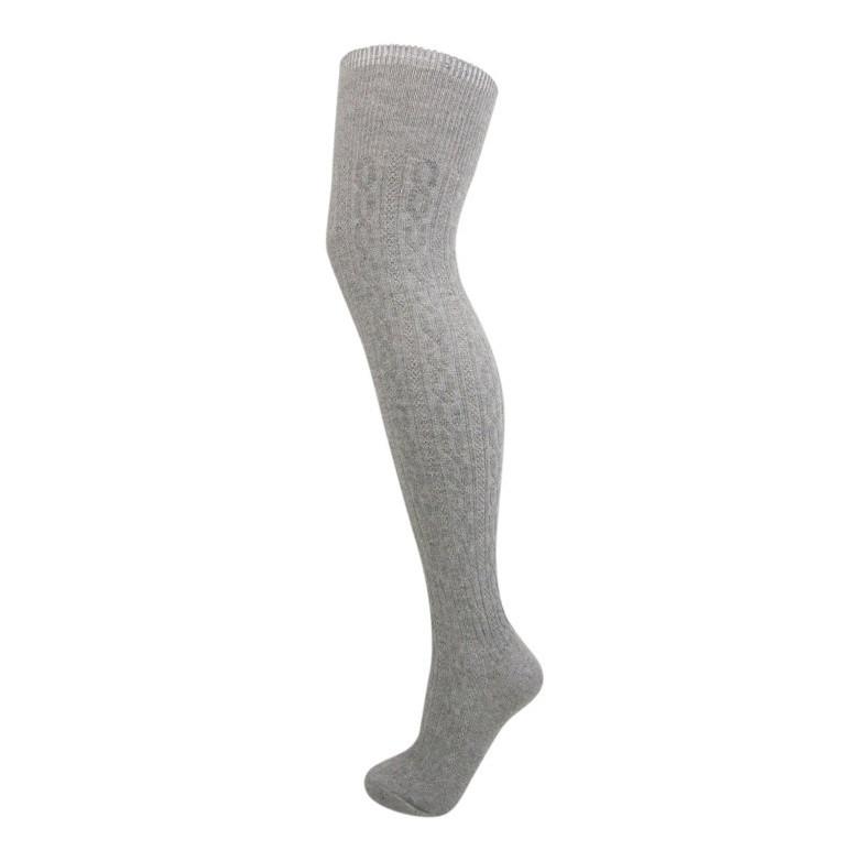 Load image into Gallery viewer, Soft Wool Blend Cable Knit Over The Knee Boot Socks - Leggsbeautiful
