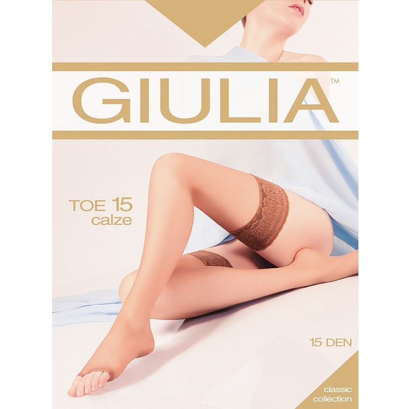 Giulia Open Toe 15 Denier Hold Ups - Leggsbeautiful