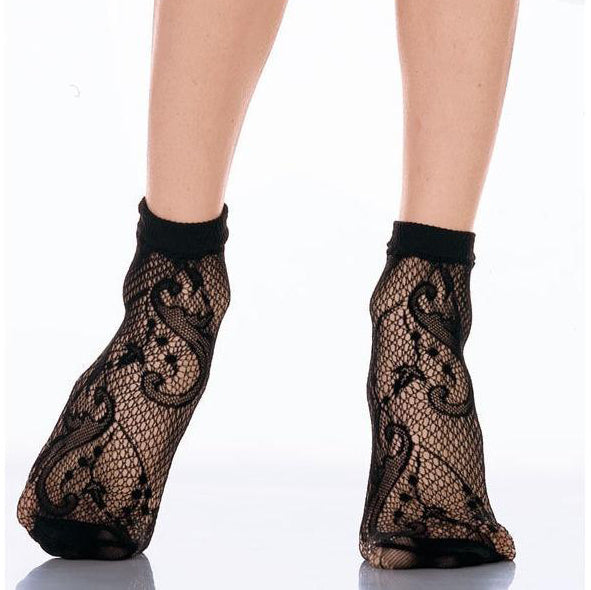 Veneziana Paisley Net Ankle Socks - Leggsbeautiful