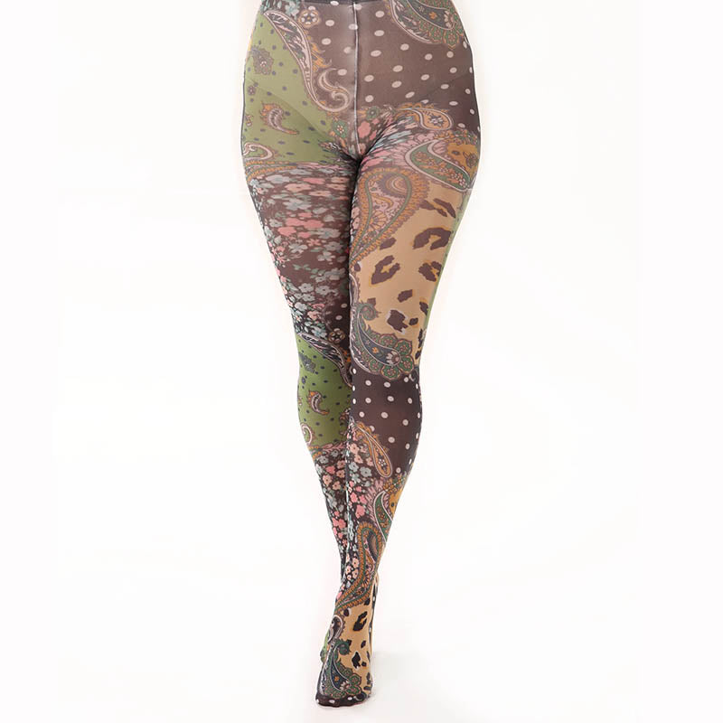 Animal print tights front