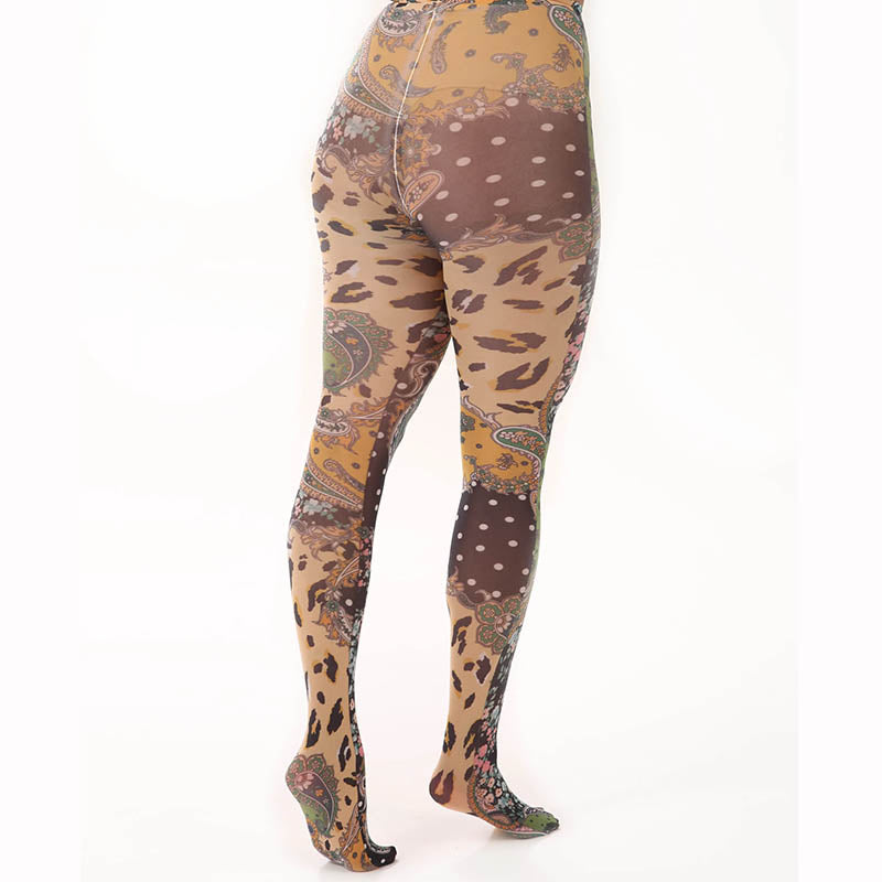 Animal print tights back