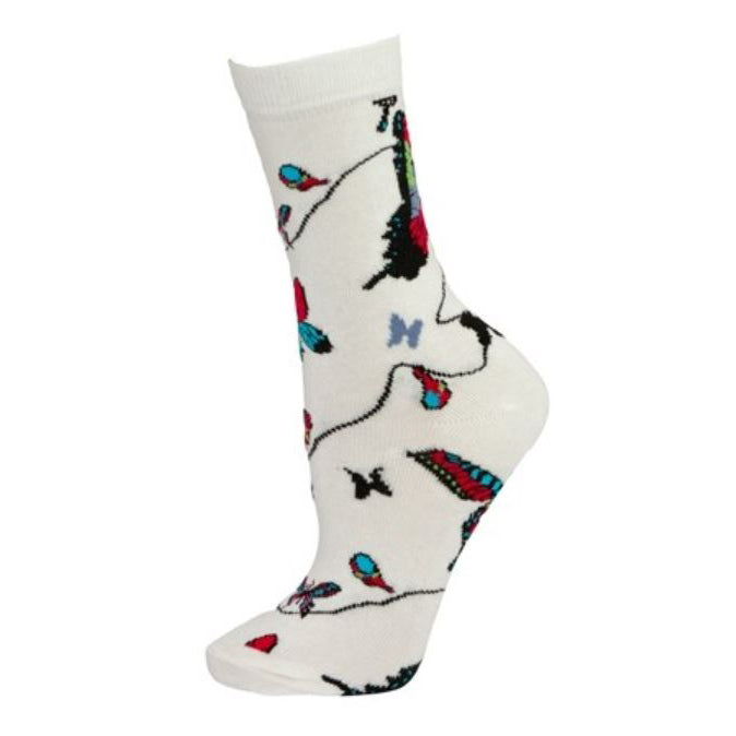 Cotton Blend Butterfly Ankle Socks - Leggsbeautiful