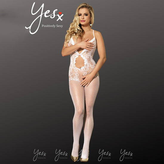 YesX Spaghetti Strap Crotchless Fishnet Bodystocking
