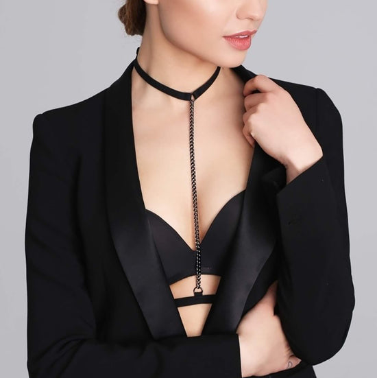 Promees Alice Chain Choker With Body Strap - Leggsbeautiful