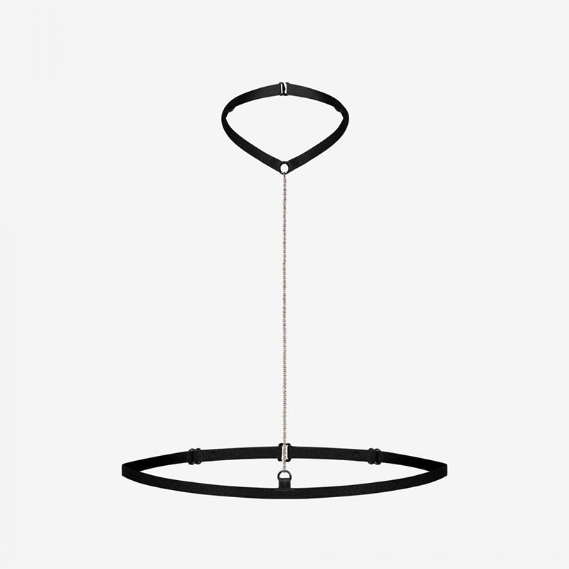 Promees Alice Diamond Rhinestone Chain Choker With Body Strap