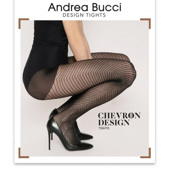 Andrea Bucci 30 Denier Chevron Pattern Tights - Leggsbeautiful