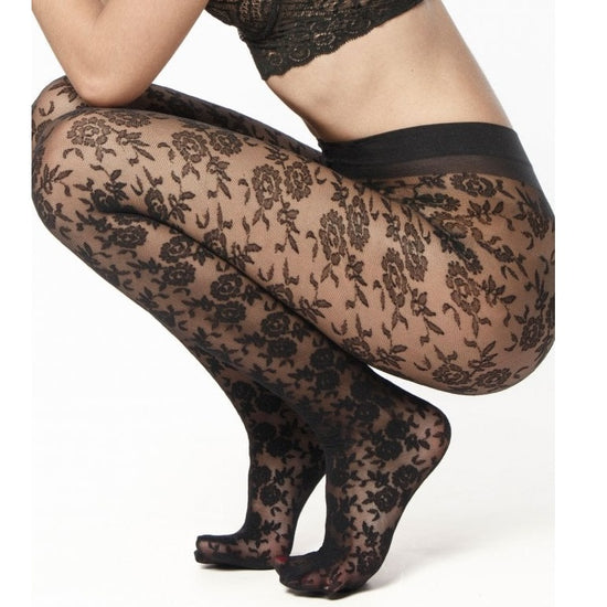 Andrea Bucci Sheer Floral Design Tights - Leggsbeautiful