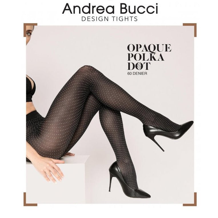Andrea Bucci 60 Denier Opaque Polka Dot Tights-Leggsbeautiful