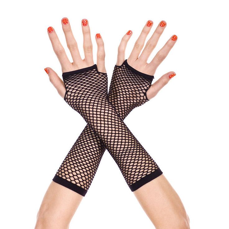 LB Long Soft Stretch Fingerless Fishnet Gloves - Leggsbeautiful