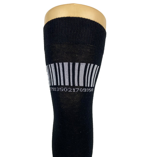 Cotton Blend Barcode Over The Knee Socks